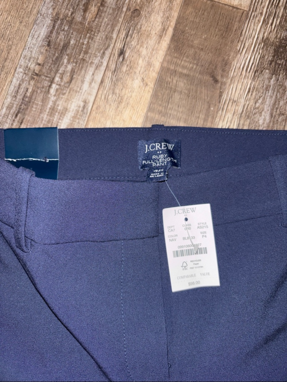 J.Crew Navy Full-Length Ruby Pants